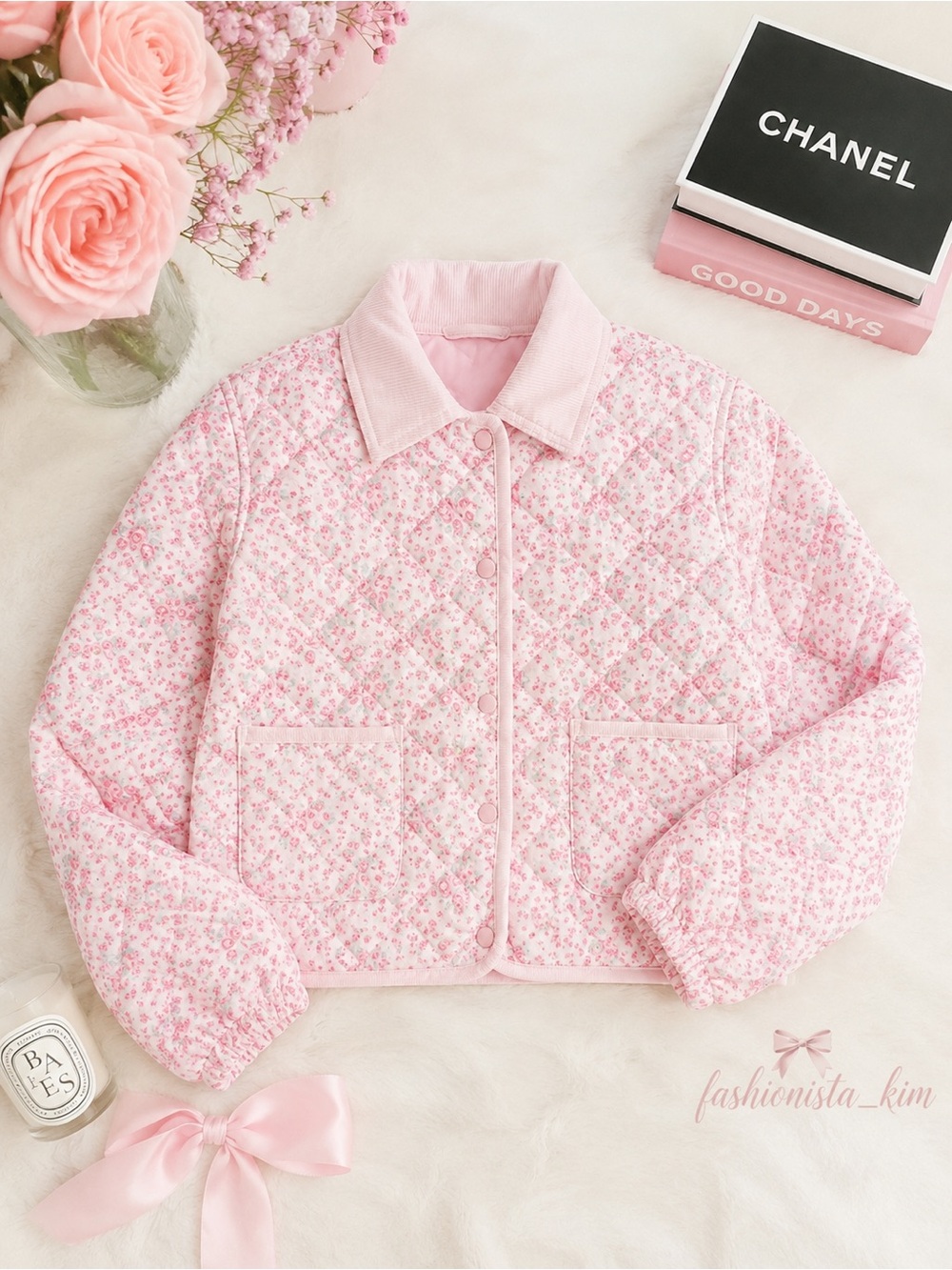 LoveShackFancy Pink Jacket Charlotte Roseheart Quilted Barn Jacket Girls XXL